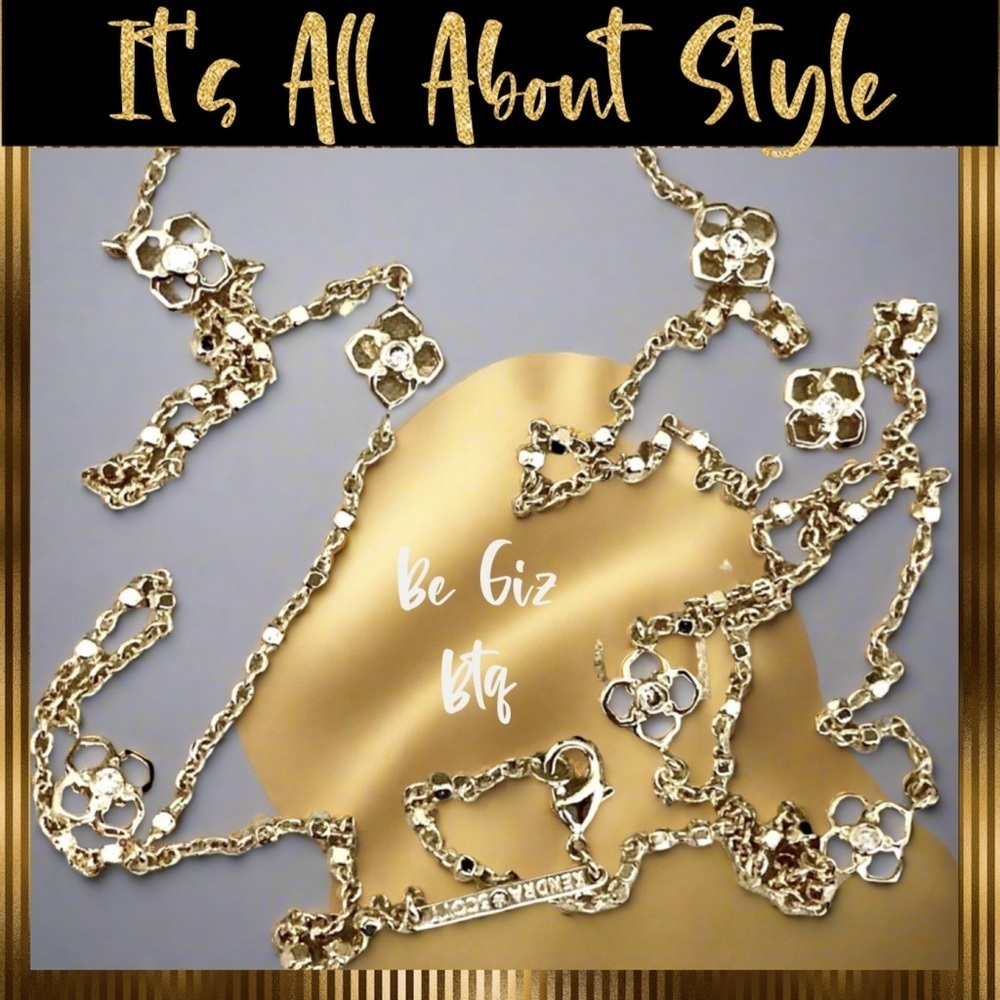 Authentic Kendra Scott Rue Long Strand Necklace In Gold Final Price To Buy Now